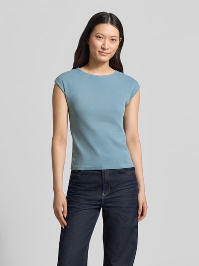 Tom Tailor Denim Regular Fit T-Shirt aus Baumwoll-Mix Hellblau 4