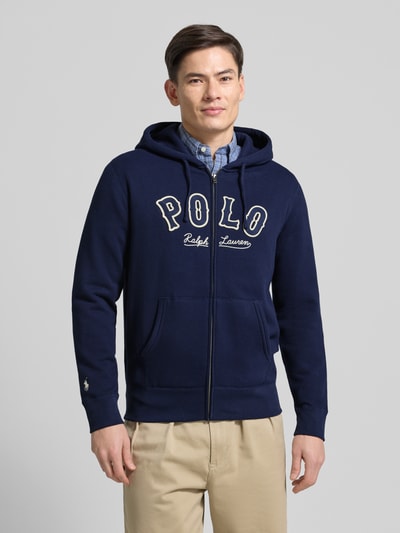 Polo Ralph Lauren Bluza rozpinana z wyhaftowanym logo i kieszenią kangurka Granatowy 4