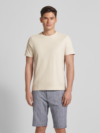 MCNEAL T-shirt met geribde ronde hals Beige - 4