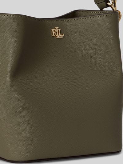 Lauren Ralph Lauren Torba na ramię z naturalnej skóry z odpinanym paskiem na ramię Limonkowy 5
