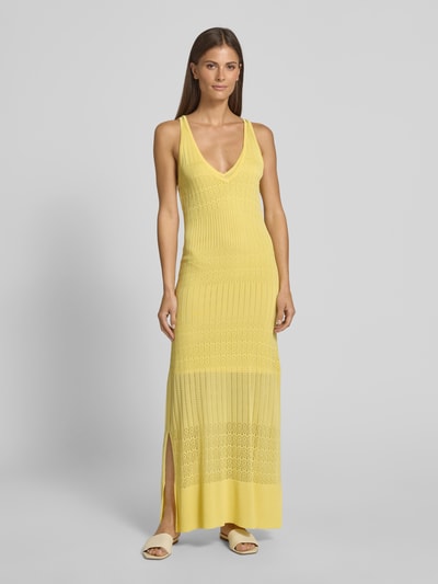 BOSS Orange Strickkleid aus Viskose-Mix Modell 'Floom' GELB 4