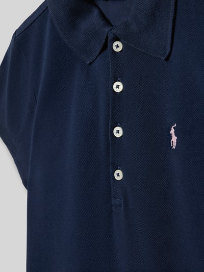 Produktfoto, Regular Fit Poloshirt aus Baumwoll-Mix von Polo Ralph Lauren Teens in Dunkelblau, Piqué-Struktur, Logo-Stitching, kurzarm