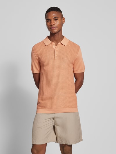 Strellson Poloshirt mit kurzer Knopfleiste Modell 'Adrian' Rostrot 4