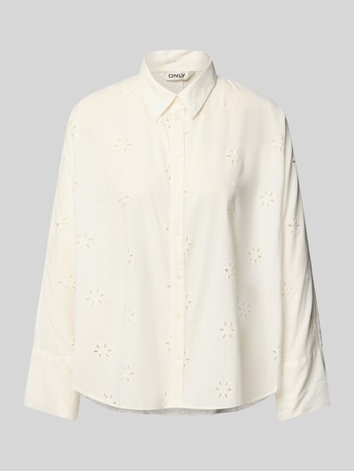 Only Bluzka koszulowa o kroju body fit z czystej bawełny model ‘NEW LINA GRACE’ Biały 2