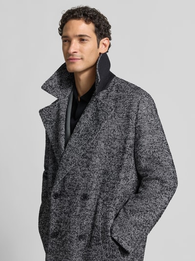 HUGO Regular Fit Mantel aus Baumwoll-Mix Modell 'Milas2641' Mittelgrau Melange 3