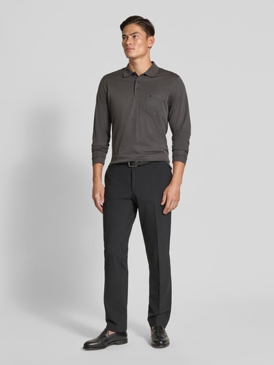 RAGMAN Regular fit poloshirt met borstzak Antraciet - 1