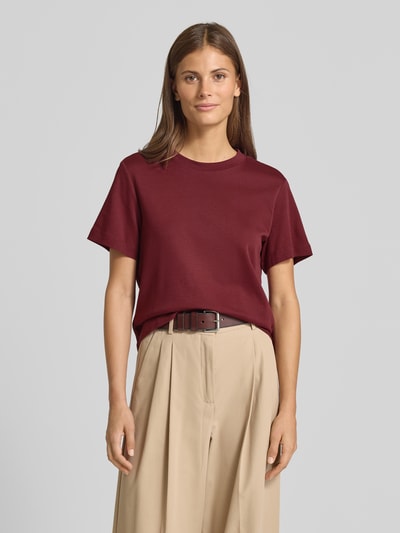 s.Oliver RED LABEL Regular fit T-shirt van puur katoen Bordeaux - 4