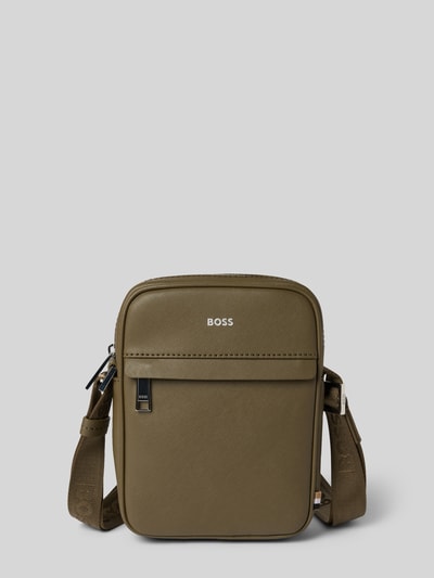 BOSS Schoudertas van echt leer Olijfgroen - 2