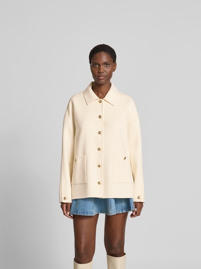 Anine Bing Regular Fit Jacke mit Pattentaschen Offwhite 4