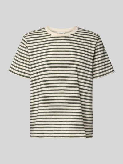 Produktfoto, Regular Fit T-Shirt aus Baumwoll-Mix Modell 'KEVIN' von SELECTED HOMME mit Optik:Allover-Muster, gestreift, Feinstrick
