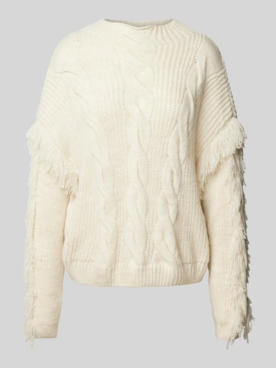 Only Gebreide pullover met franjes, model 'HOLLY' Offwhite - 1