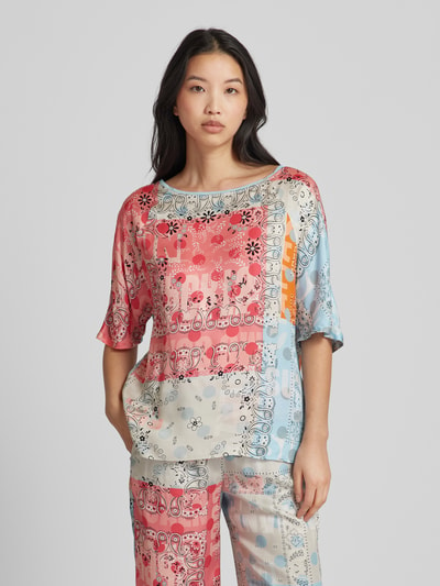 Marc Cain Blouseshirt van viscose met paisleymotief Koraal - 4