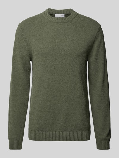 SELECTED HOMME Strickpullover mit gerippten Abschlüssen Modell 'LOOP' Dunkelgruen 2