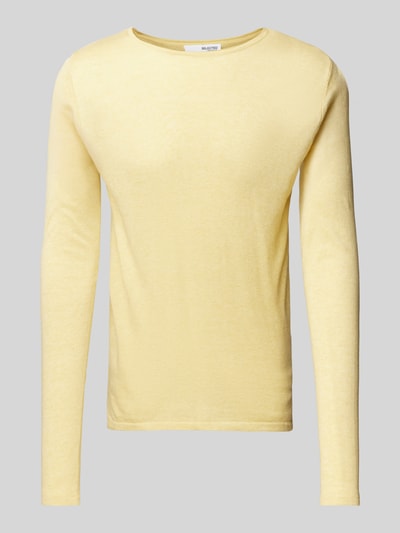 SELECTED HOMME Gebreide pullover met ronde hals, model 'Rome' Lichtgeel - 2