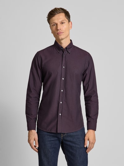 BOSS Orange Regular Fit Freizeithemd mit Button-Down-Kragen Modell 'Rickert' Purple 4