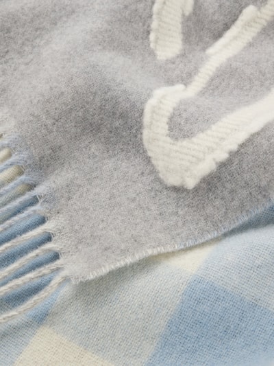 BOSS Orange Sjaal van wolmix met franjes, model 'CECY' Lichtgrijs - 4