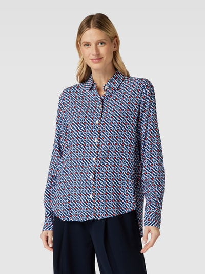 Christian Berg Woman Blouse van viscose met all-over motief Hemelsblauw - 4