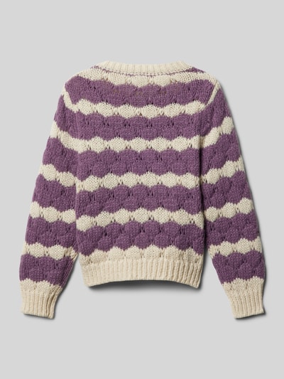 Name It Sweter z dzianiny z ażurowym wzorem Fiołkoworóżowy 3