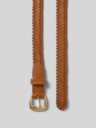 Produktfoto, Gürtel aus Rindsleder mit Dornschließe von Calvin Klein, klasyczny kształt, detal z logo, szerokość w rozmiarze 80: 3 cm