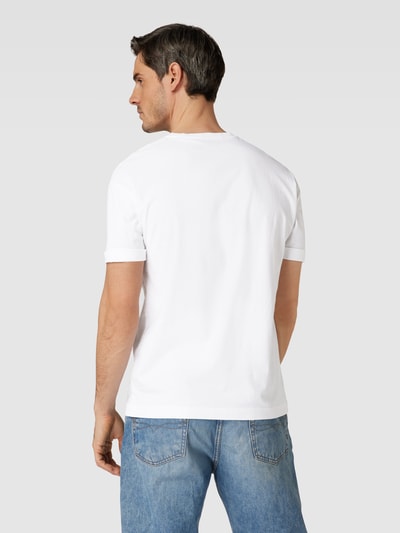 Drykorn T-shirt met geribde ronde hals, model 'THILO' Wit - 5