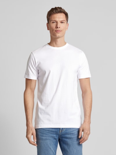OLYMP Level Five T-shirt met geribde ronde hals in een set van 2 stuks Wit - 4