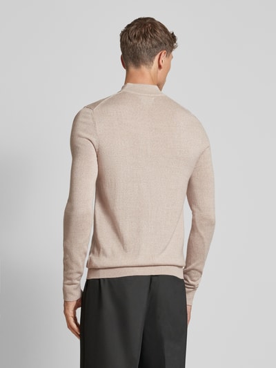 Christian Berg Men Strickpullover mit Turtleneck Sand Melange 5