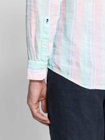 Seidensticker Slim Fit Leinenhemd mit Kentkragen Gruen 3