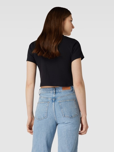 Calvin Klein Jeans T-Shirt in Feinripp-Optik Modell 'BADGE' Black 5