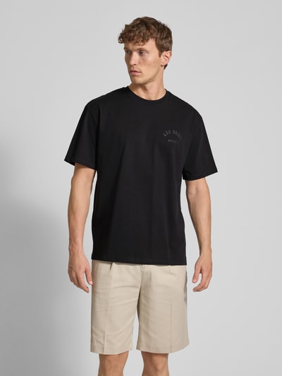 Les Deux T-shirt met ronde hals, model 'Passion' Zwart - 4