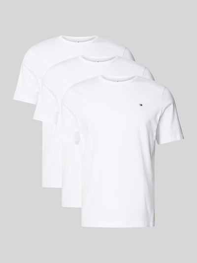 Produktfoto, T-Shirt Set aus reiner Baumwolle im 3er-Pack von Tommy Hilfiger, Optik: Unifarben, Regular-Fit, Logo-Detail, Rundhals, Kurzarm, Jersey