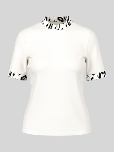 Marc Cain T-Shirt mit kontrastierendem Kragenabschluss Offwhite 2