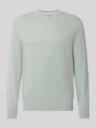 Produktfoto, mintgrüner Regular Fit Pullover aus Baumwoll-Mix mit Schurwoll-Anteil von Marc O'Polo, feine Strickstruktur.