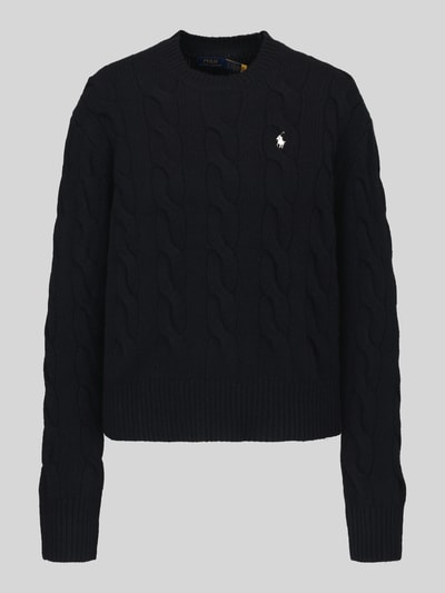 Polo Ralph Lauren Kaschmirpullover mit Zopfmuster Black 2