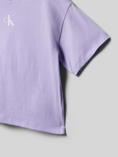 Calvin Klein Jeans Regular Fit T-Shirt aus reiner Baumwolle Lavender 2
