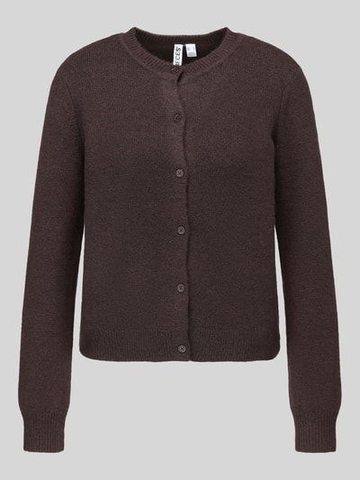 PIECES Regular Fit Strickjacke mit Woll-Anteil Modell 'MALOU' Schoko Melange 2