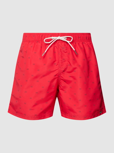 Schiesser Badehose mit Allover-Muster Modell 'Marineland' Rot 1