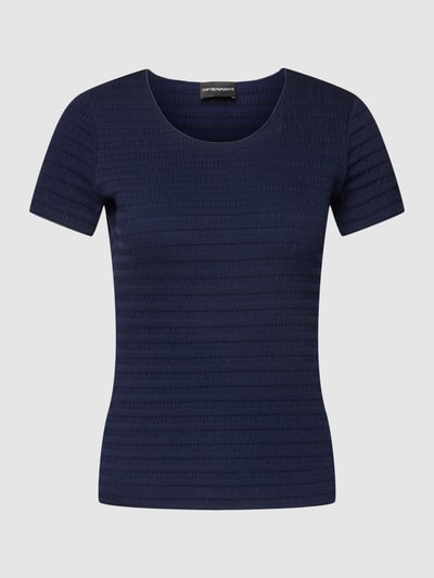 Emporio Armani T-Shirt mit Smok-Details Modell 'Jumper' Marine 2