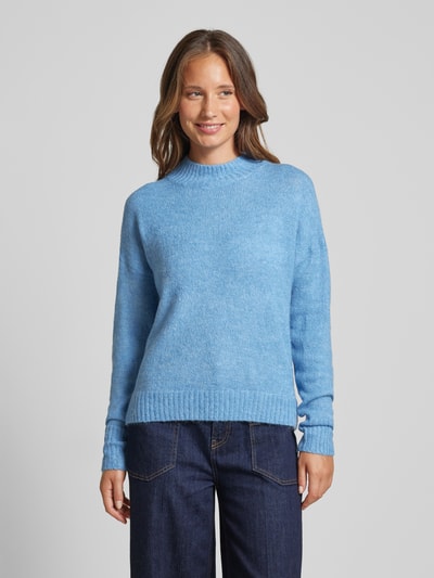 ICHI Gebreide pullover met opstaande kraag, model 'Kamara' Oceaanblauw - 4