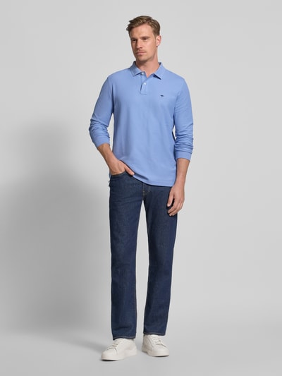 Fynch-Hatton Regular fit poloshirt met logostitching Lichtblauw - 1