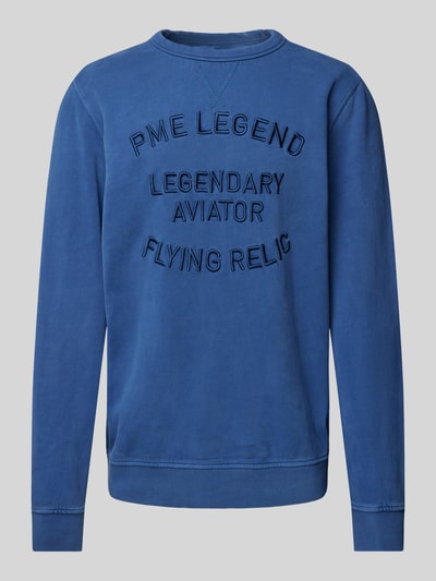 PME Legend Sweatshirt mit gerippten Abschlüssen Jeansblau 1