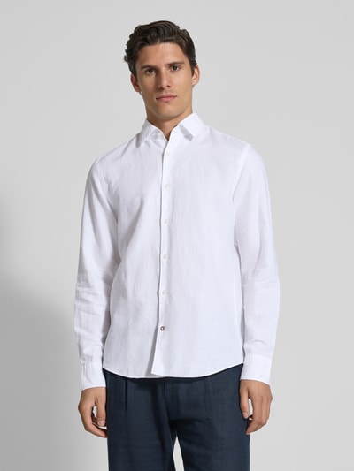 BOSS Casual Fit Business-Hemd mit Knopfleiste Weiss 4