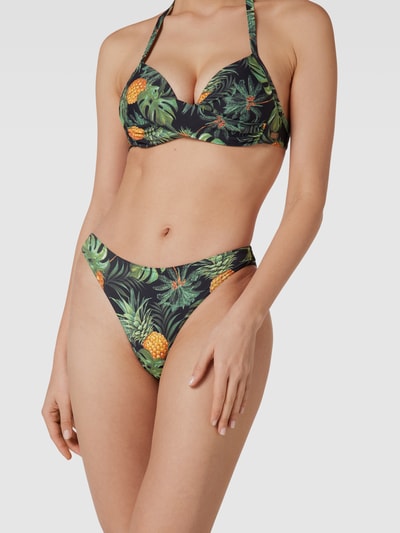 Banana Moon Bikinislip met all-over print, model 'DUCA' Zwart - 1