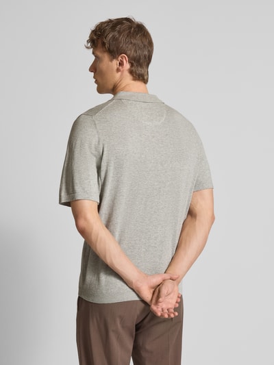 Fynch-Hatton Regular Fit Poloshirt in Strick-Optik Hellgrau 5