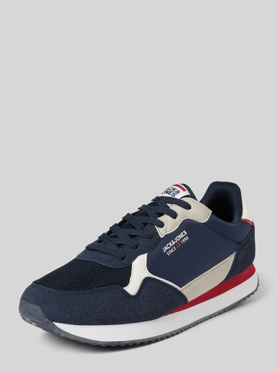 Jack & Jones Sneakers met labelprint, model 'ROBIN' Marineblauw - 1