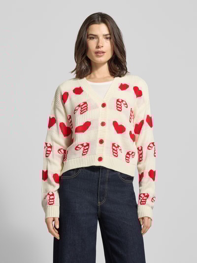 Vero Moda Strickjacke mit Weihnachts-Motiv Modell 'CANDYHEARTS' Offwhite 4