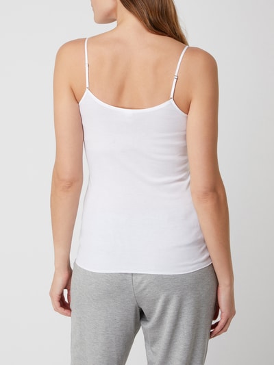 Hanro Unterhemd aus merzerisierter Baumwolle Modell 'Cotton Seamless' Weiss 5