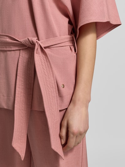 MOS MOSH Relaxed fit blouse van viscosemix Model 'Rikas' Lichtrood gemêleerd - 3