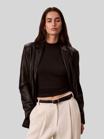 Calvin Klein Womenswear Top Slim o kroju slim fit z mieszanki modalu Czarny 4