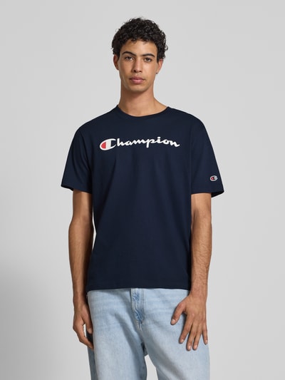 CHAMPION T-shirt z nadrukiem z logo Granatowy 4