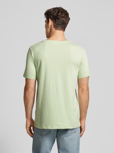 Lindbergh T-shirt met labelprint, model 'Copenhagen' Mintgroen - 5